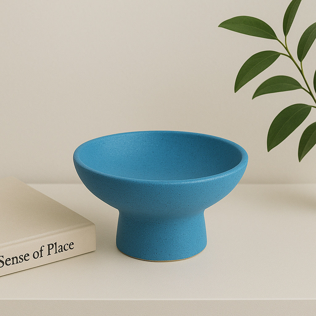 Cerulean Pedestal Tray – Modern Minimalist Accent