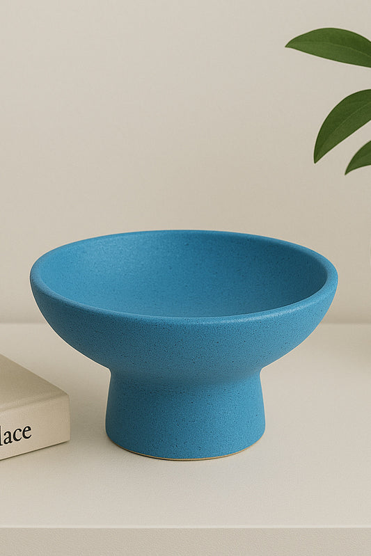 Cerulean Pedestal Tray – Modern Minimalist Accent