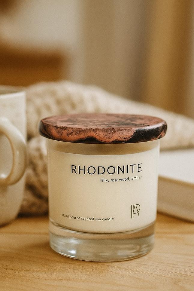 Handmade Soy Wax Candle with Jesmonite Lid