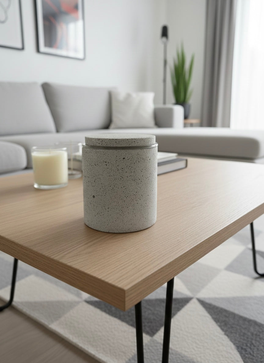 Candle Pot – Jesmonite AC730 Silver Granite | 500g Soy Wax