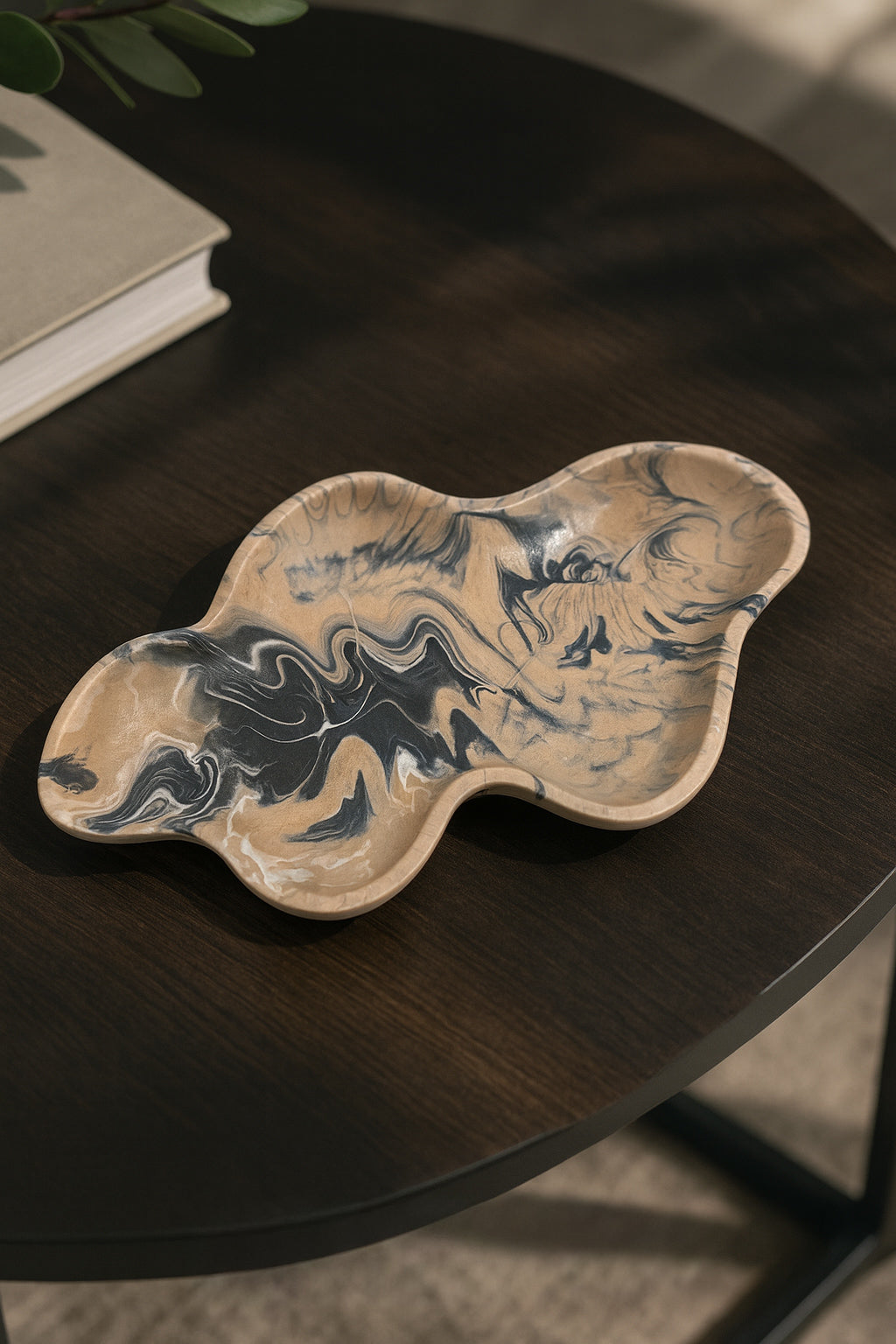 Wavy Marbled Jesmonite Tray