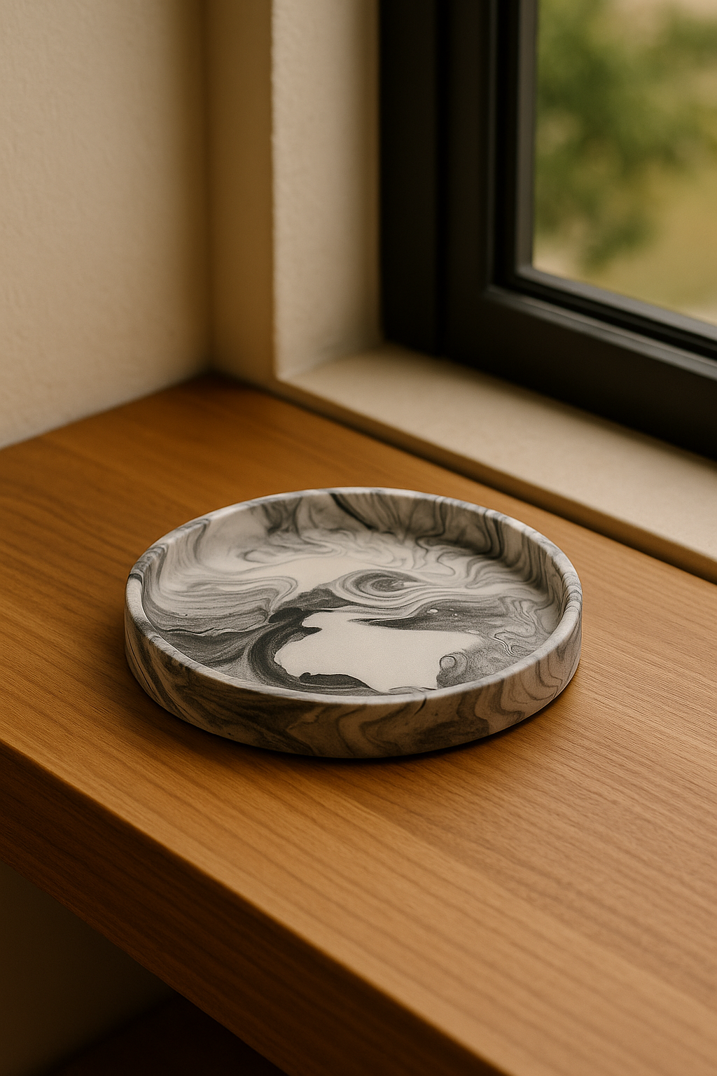 Marbled Jesmonite Round Tray