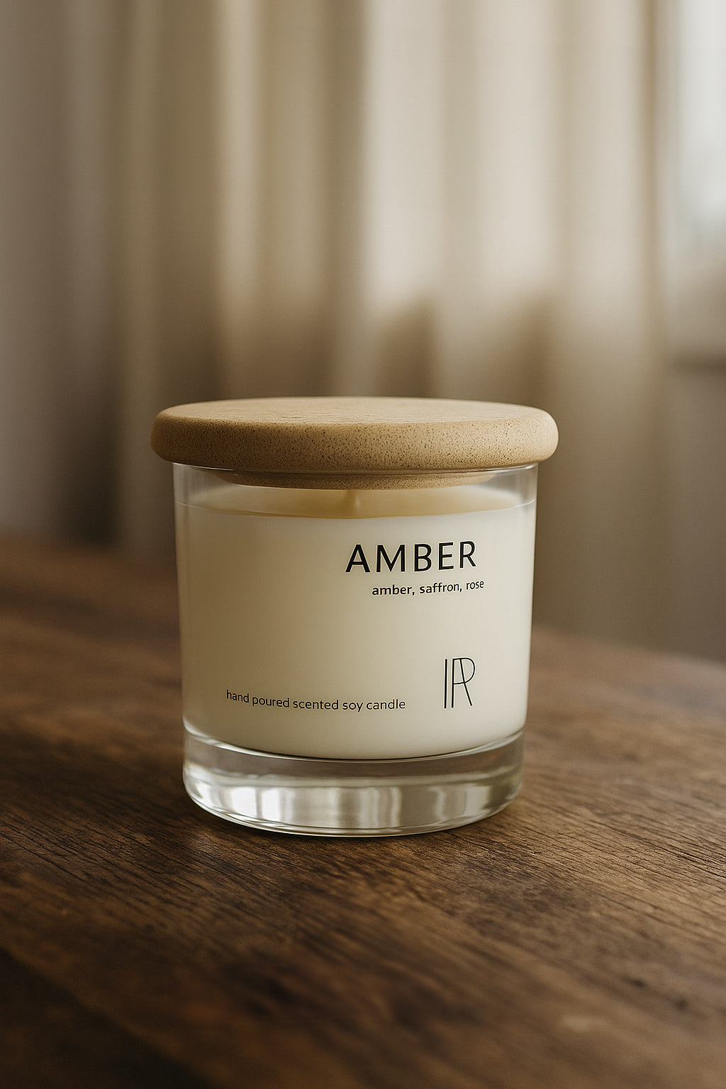 Amber — Amber, Saffron & Rose Scented Soy Candle | 220g