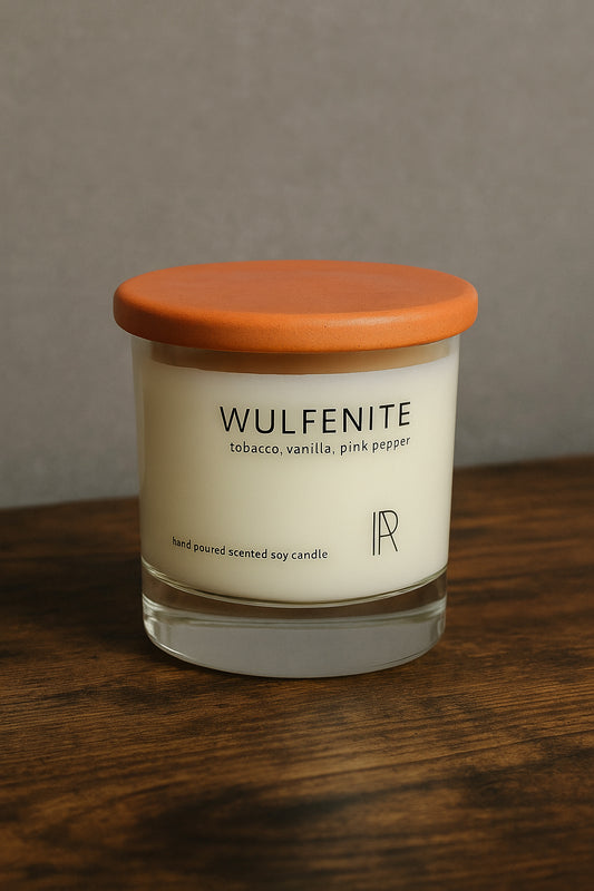 Wulfenite — Tobacco, Vanilla & Pink Pepper Scented Soy Candle | 220g