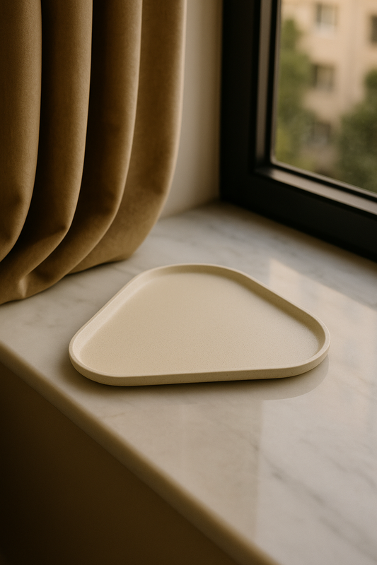 Minimal Triangle Tray – Off-White Jesmonite